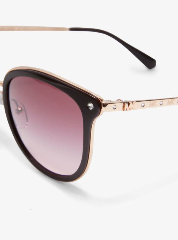 Damske Slnecne Okuliare Michael Kors Adrianna Bright Tmavo Hnede - Doplnky Michael Kors Slevy | AWNCX-0689